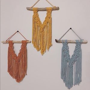 Macrame wall hanging trio